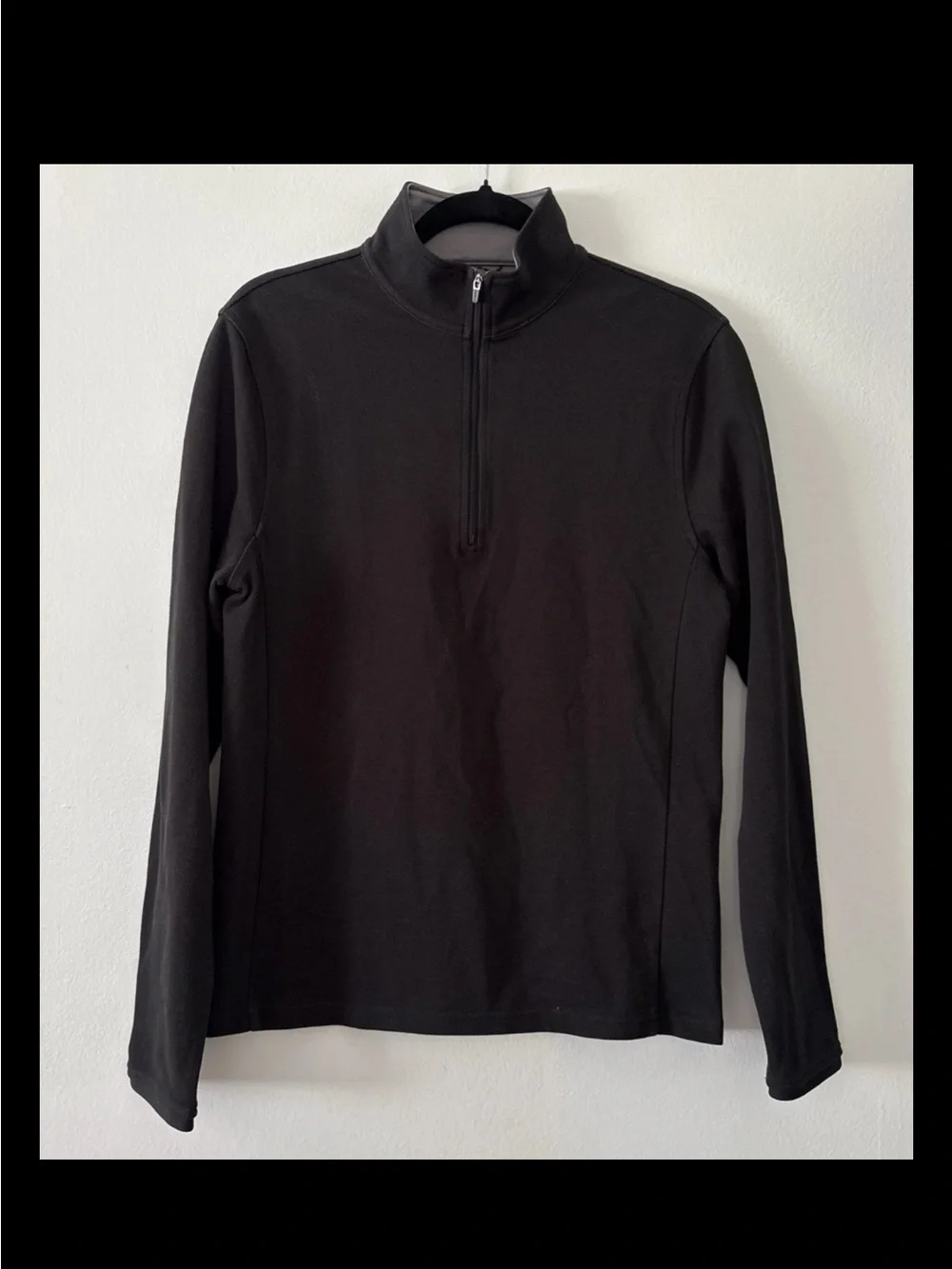 J. Crew Men's Black Quarter-Zip Performance Pullover coolmax